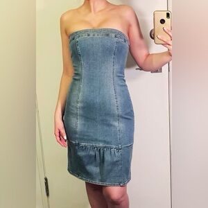 RW&Co Strapless Denim Midi Dress